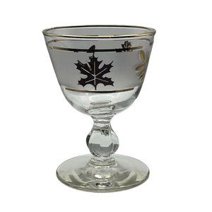 Vintage Golden Foliage Libbey Glass Co. Wine Liquor Cocktail Glass